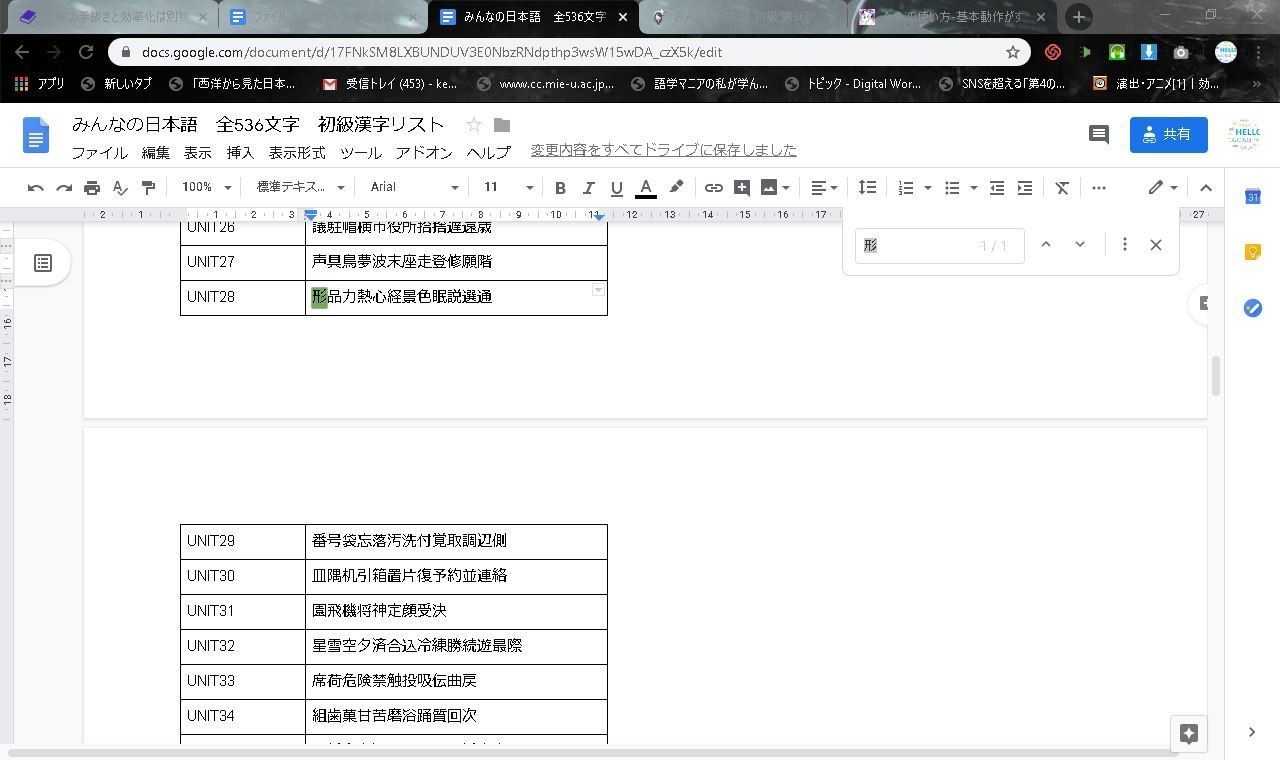 ファイル 公開 みんなの日本語 全536字 漢字リスト Kent ベトナム