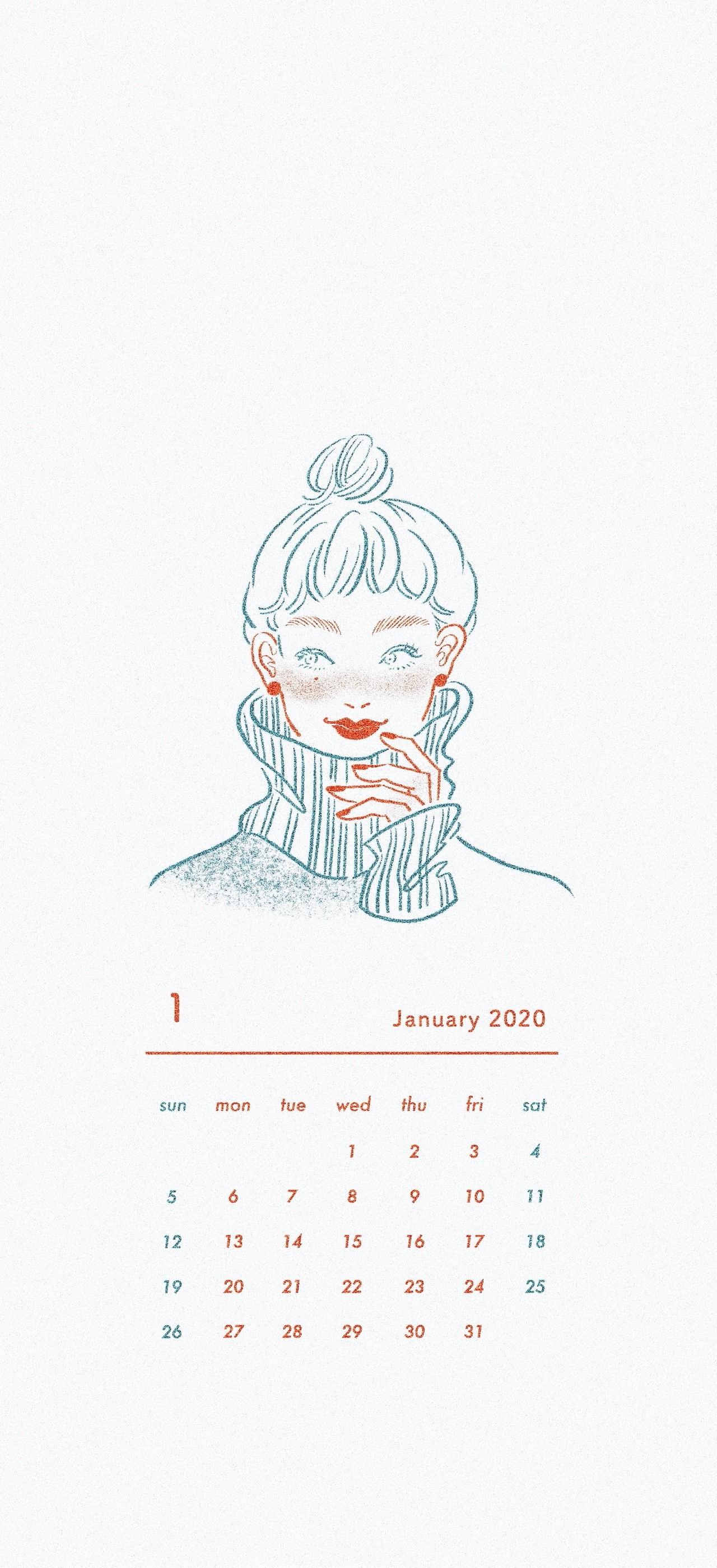 無料配布 年1月カレンダー ニシイズミ ユカ Yuka Nishiizumi Note