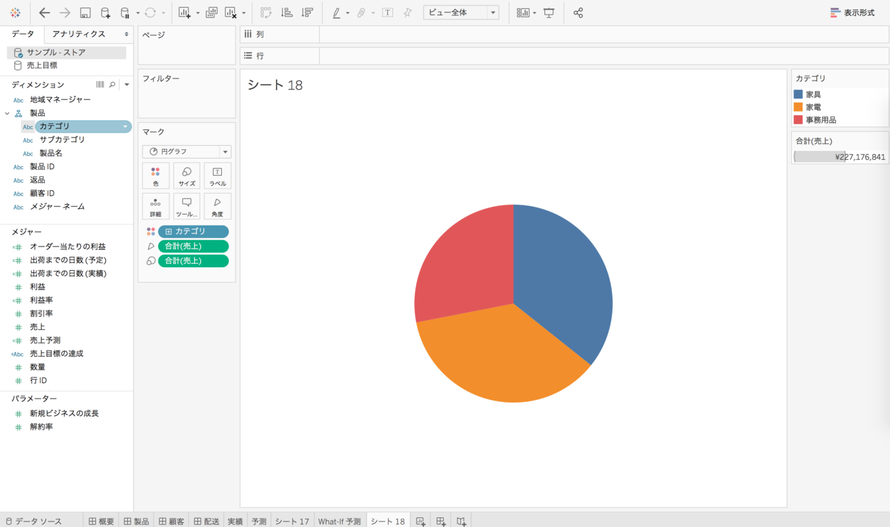 Tableau日記 3 Tableauでドーナツグラフを作ってみる Hitomi Note