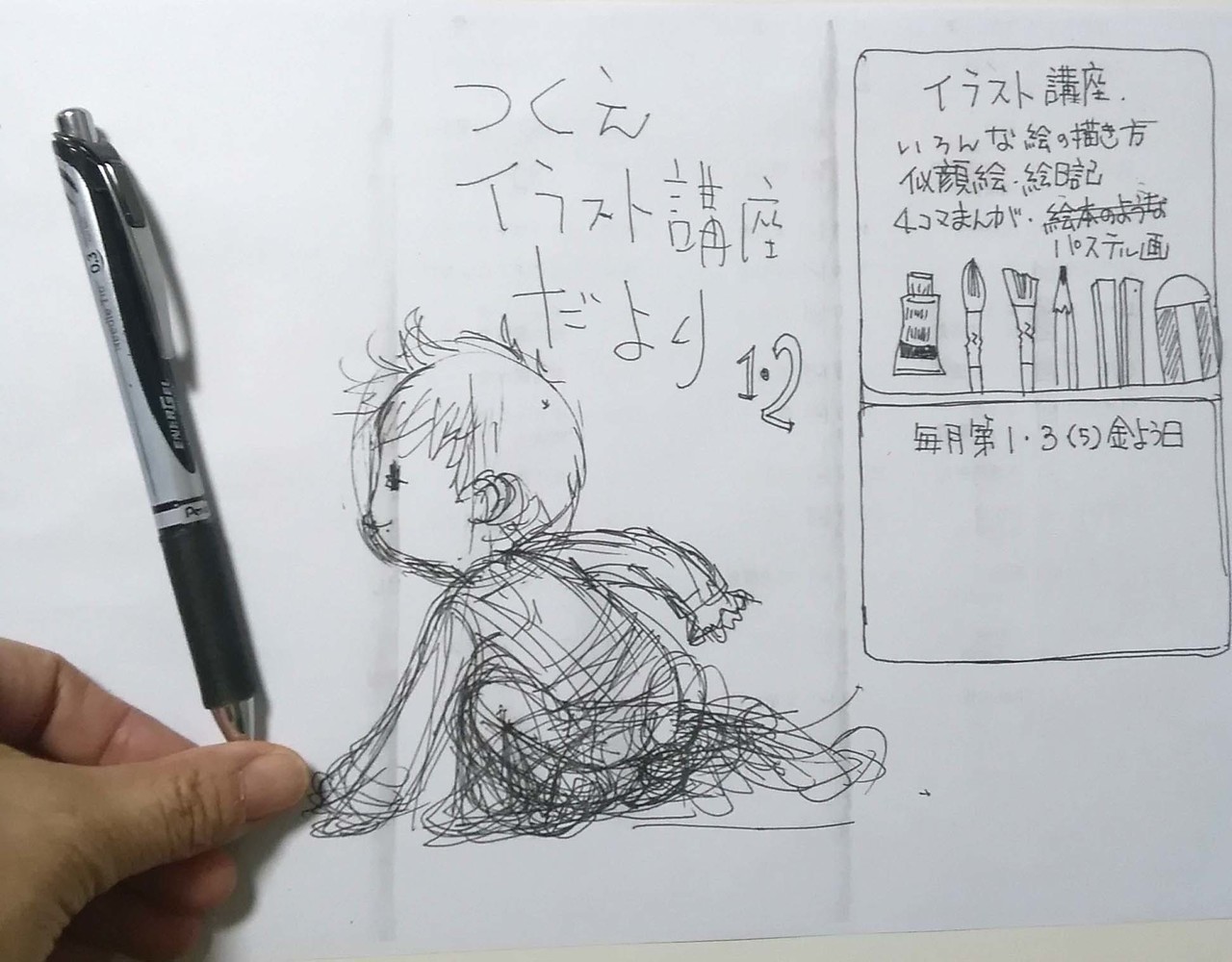 原稿に下書き線を残さずに絵を描く トレーシングペーパー つくえの