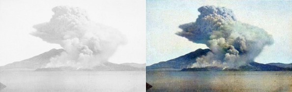 ディープネットワークを用いて桜島大正噴火(1914年)映像をカラー化してみました