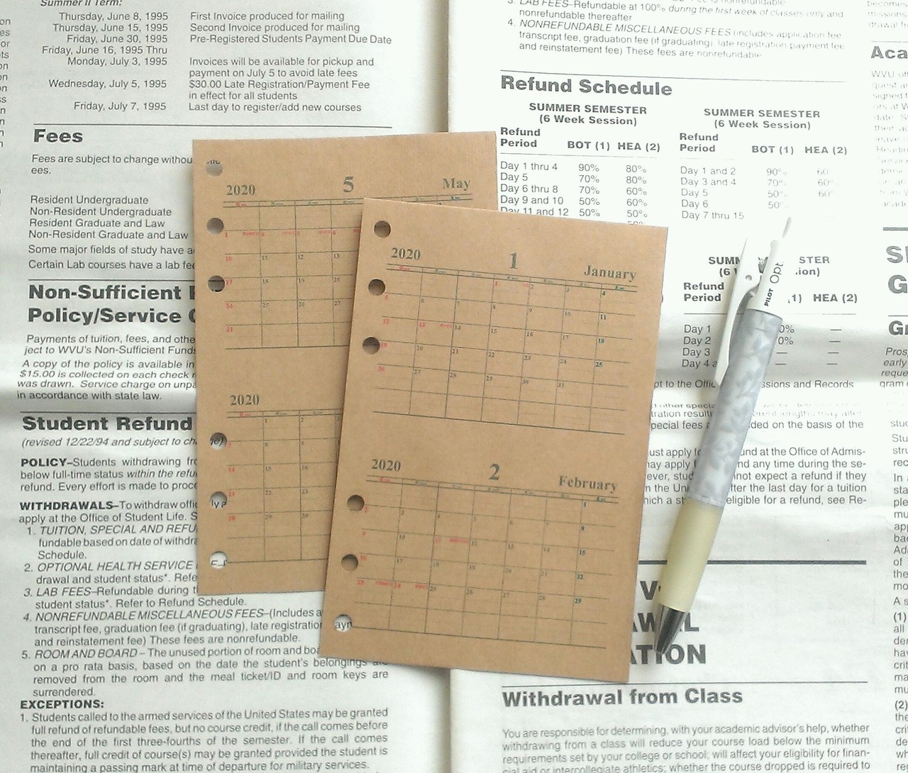 ハガキサイズ カントリー調クラフト紙カレンダー 21 Moimoi システム手帳リフィル作家 Note