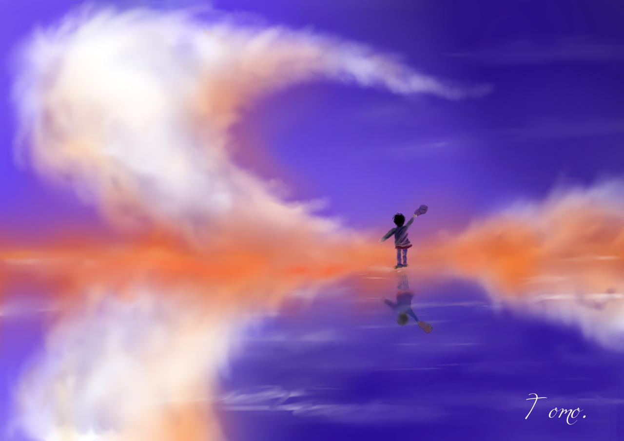 ウユニ塩湖の翼雲デジタルバージョン Tomocheeee 絵描きびと Note