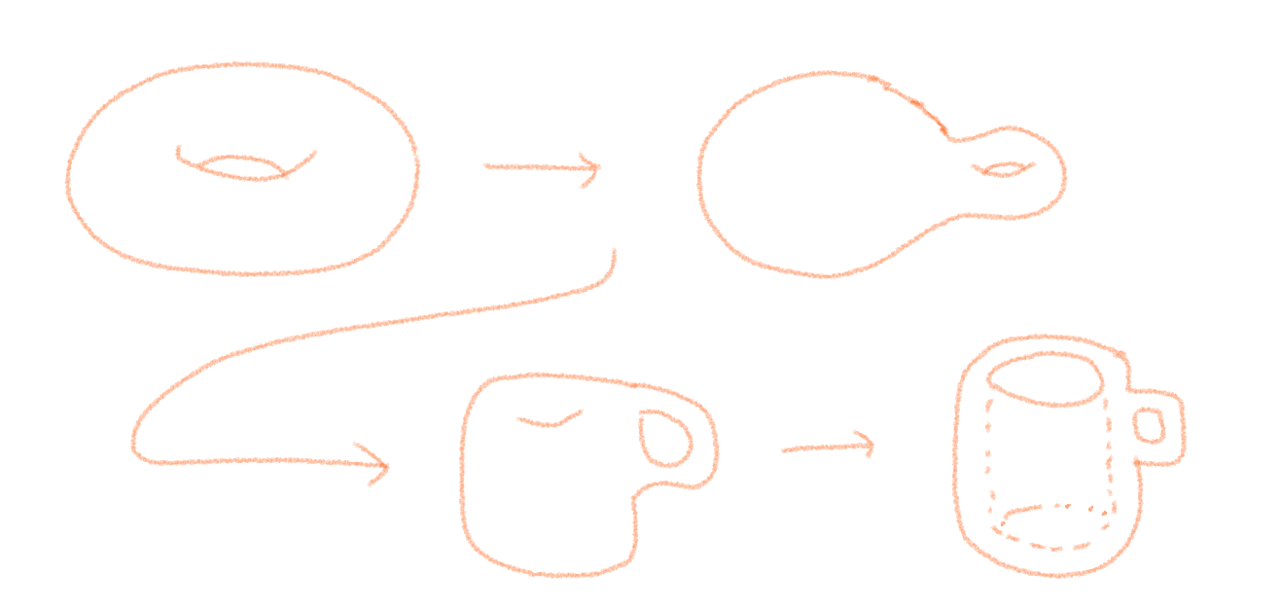 「ドーナツとマグカップは同じ形」をより深く考える 「同相」ってどういうこと？①｜kabocha_curvature｜note