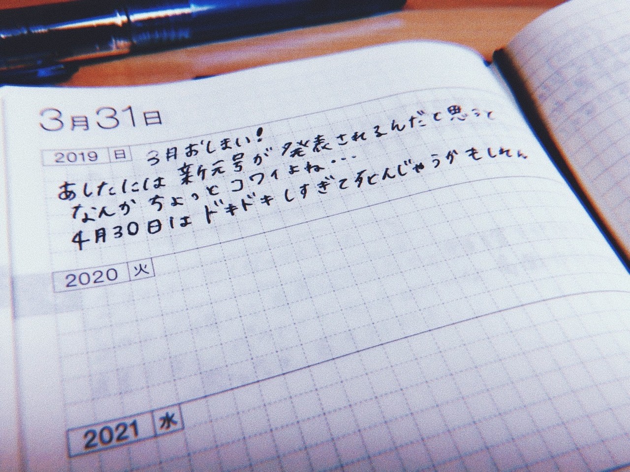 2019年3月31日の日記の写真。