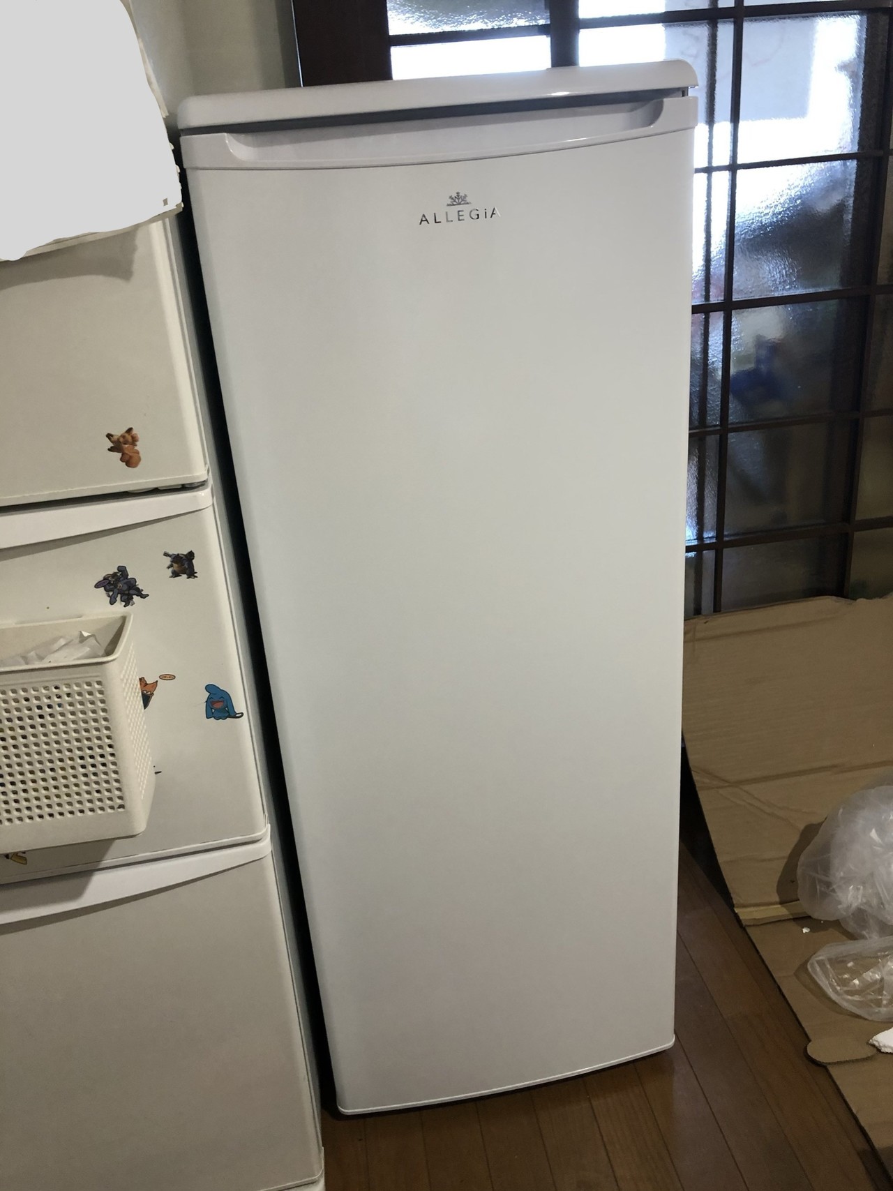 冷蔵庫 アレジア 冷凍庫 自動霜取り機能付き 107L 前開き 4段引き出し