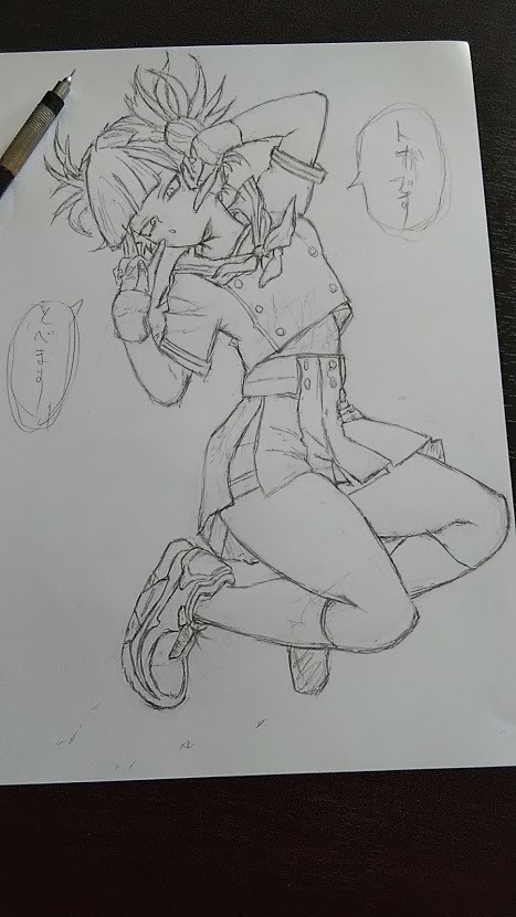 シャーペンイラスト ヒロアカのトガヒミコを描きました Roka Note