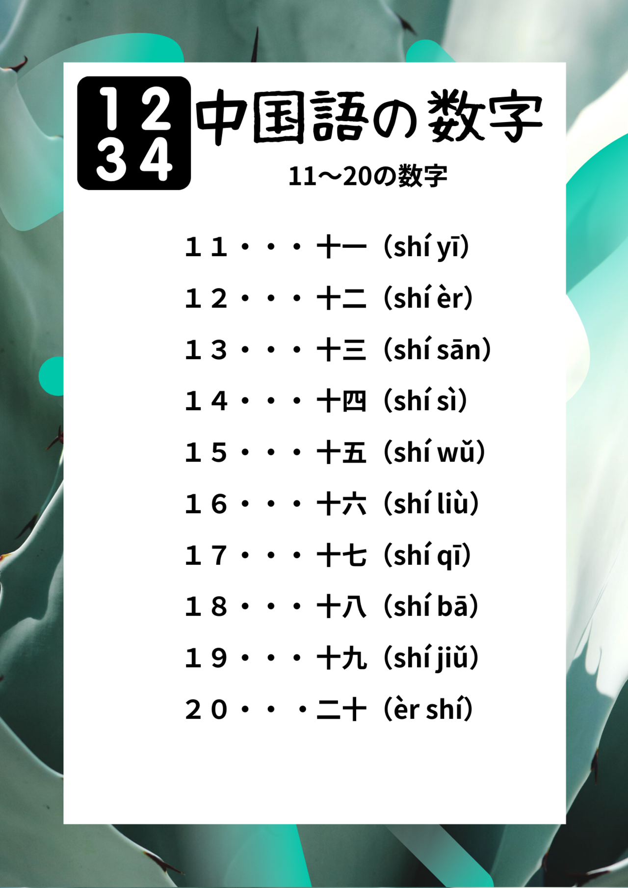 中国語の数字を覚えよう Masashi Note