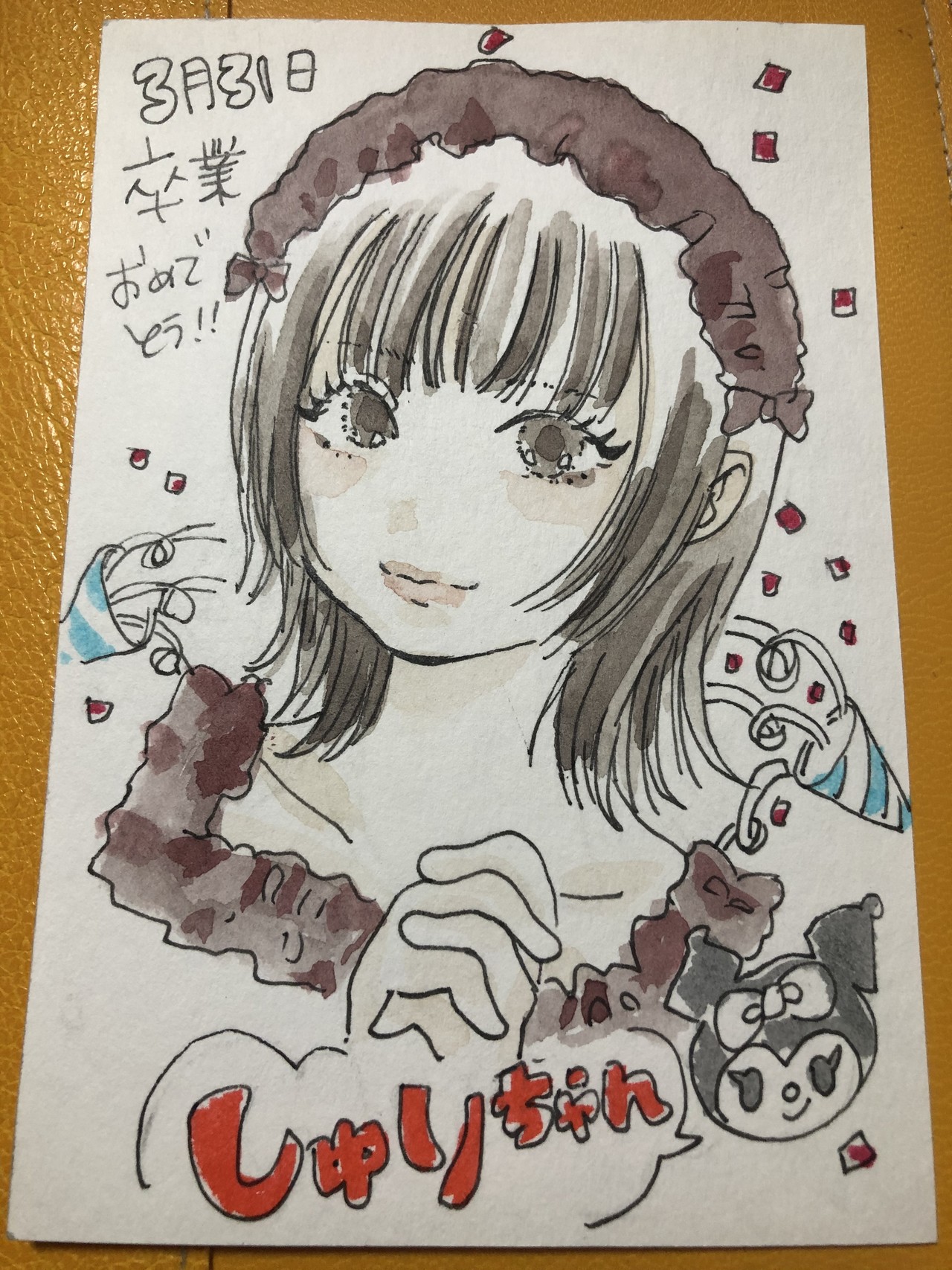 メイドさんの似顔絵｜桃太郎