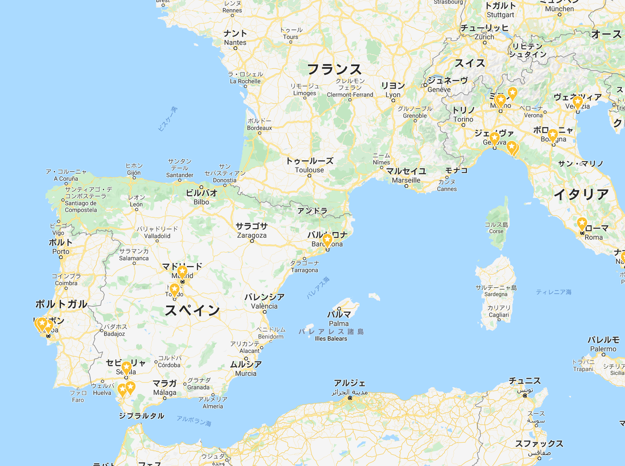 Googlemapに昔の旅行を記録する遊び その3 06年スペイン ポルトガル イタリア旅行 Horiken Note