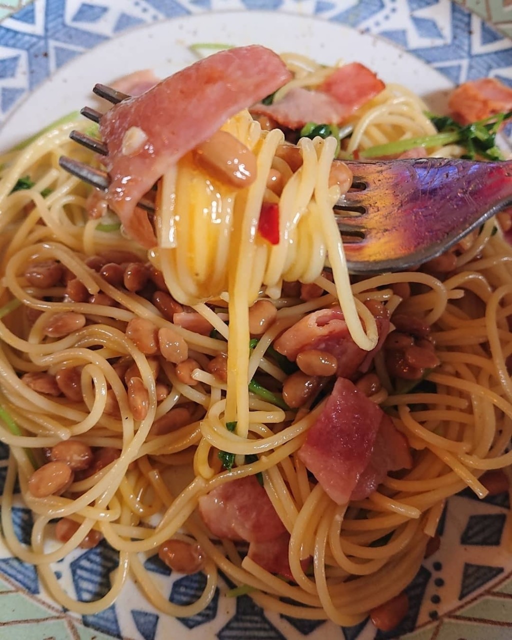 納豆 ペペロンチーノ