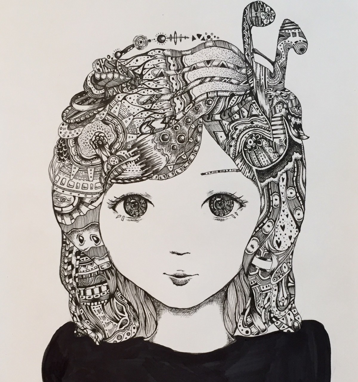 ペン画 女の子 ぎまち Note