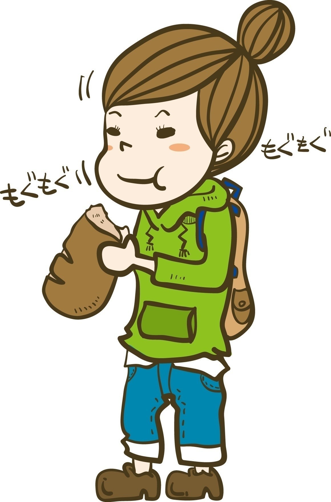 無料イラスト画像 最新のhd食べる 人 パン 食べる イラスト