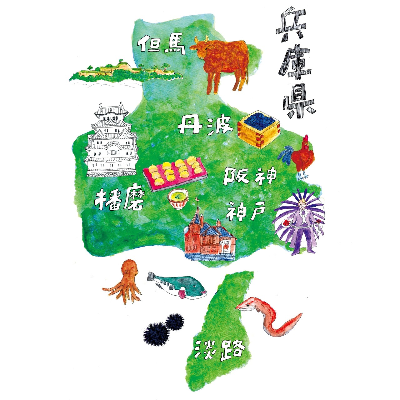 美しい花の画像 ラブリー兵庫 県 地図 イラスト