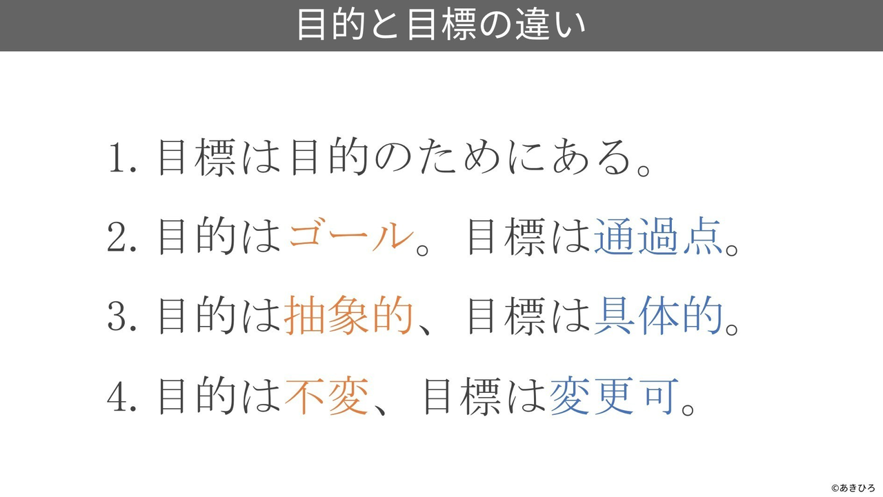 目的と目標の違い知ってますか?|あき@図解屋|note