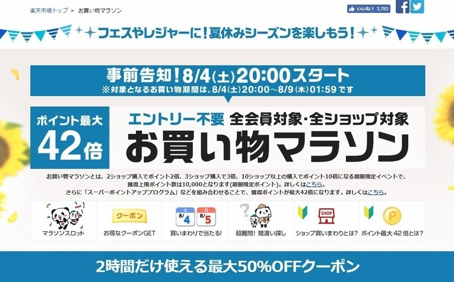 2018年8月の楽天お買い物マラソンで売れる商品 買い回りのおすすめ