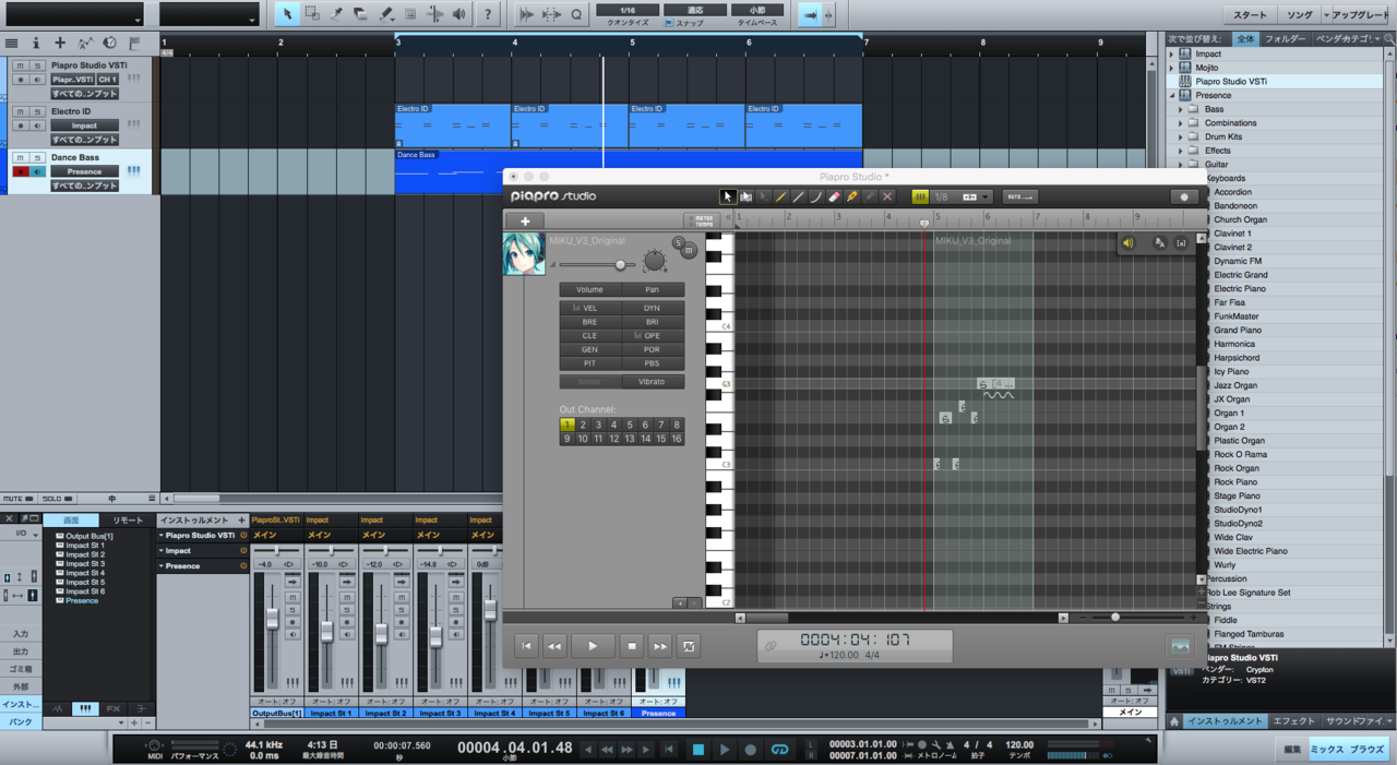 Reason Liteと初音ミク Piapro Studio で曲を作る手順 ねこ伯爵 Note